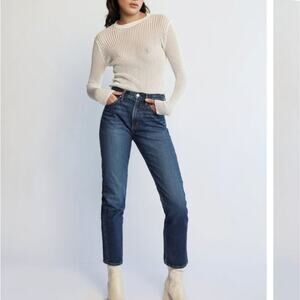 AG Adriano Goldschmied Manya High Waisted Straight Leg Jeans Legacy Blue NWT 28